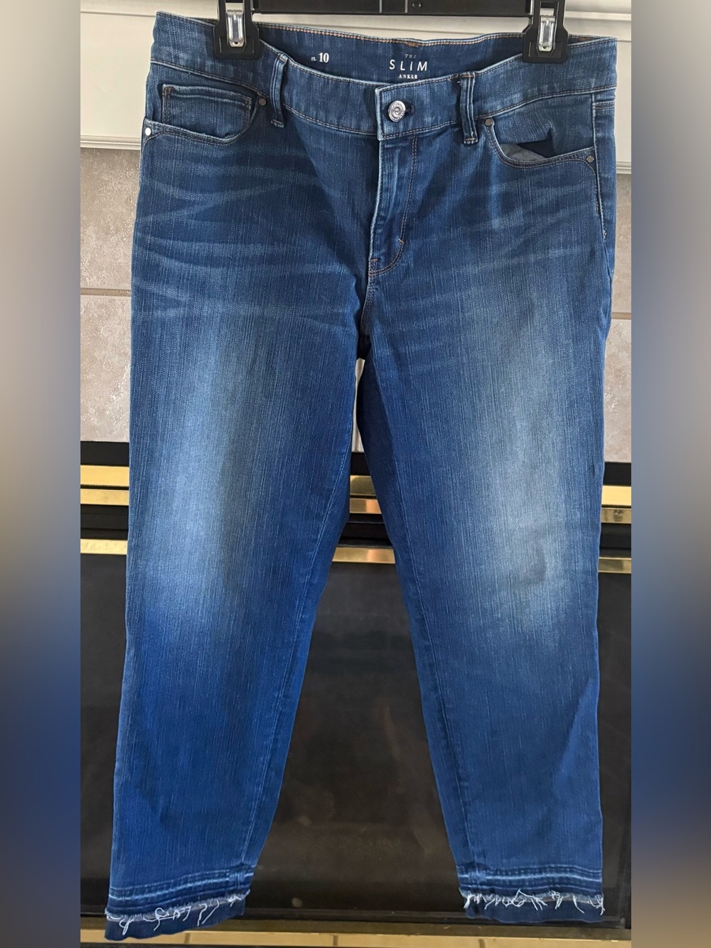 White House Black Market Women's Slim Ankle Jeans in Blue Wash